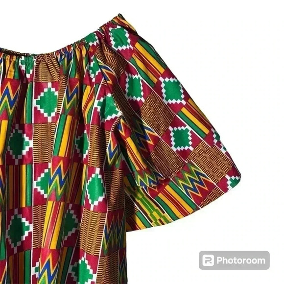 Advance Apparel women off shoulders colorful bell wide tops  size Medium- Large - Picture 4 of 5